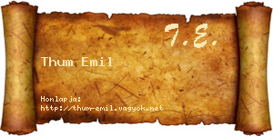 Thum Emil névjegykártya